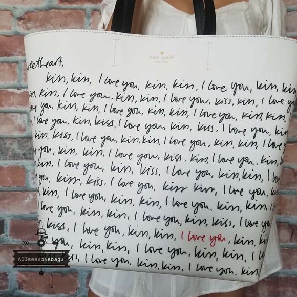 Kate spade LARGE Penelope heart it kiss tote bag - Picture 5 of 7